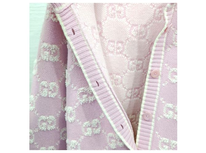 Gucci Woll-Bouclé-Jacquard-Cardigan Hellrosa - Ansicht 13