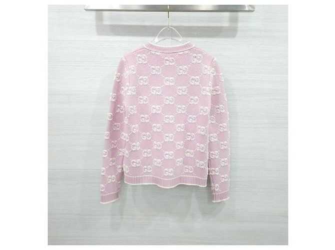 Gucci Woll-Bouclé-Jacquard-Cardigan Hellrosa - Ansicht 2