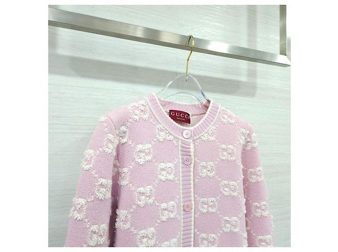 Gucci Woll-Bouclé-Jacquard-Cardigan Hellrosa - Ansicht 3