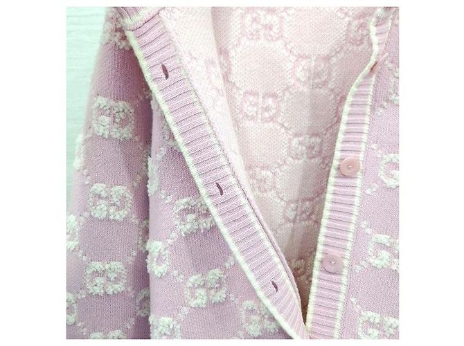 Gucci Woll-Bouclé-Jacquard-Cardigan Hellrosa - Ansicht 6