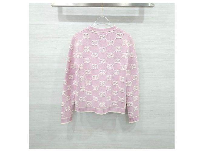 Gucci Woll-Bouclé-Jacquard-Cardigan Hellrosa - Ansicht 9