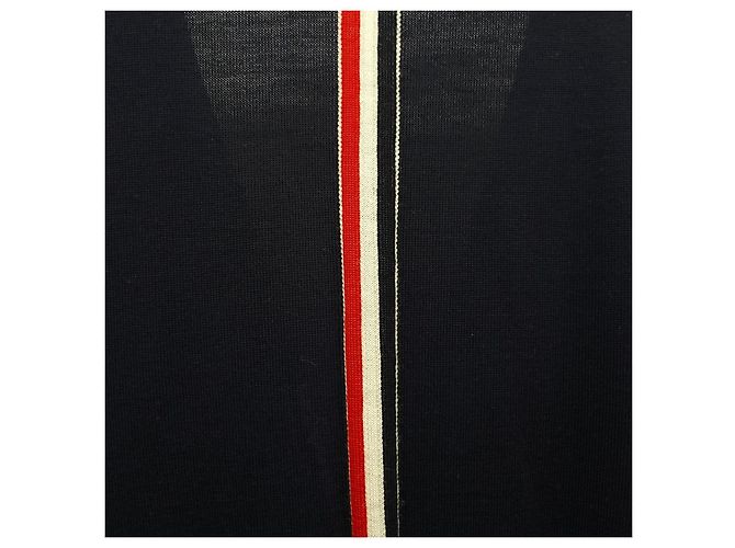 Thom Browne Three Stripe Back Stripe Wool Cardigan Navy - view 10