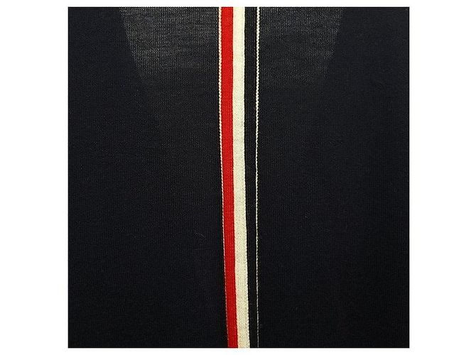 Thom Browne Three Stripe Back Stripe Wool Cardigan Navy - view 4