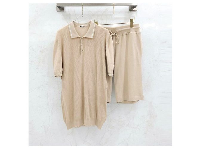 Kiton Beiges Kurzarm- Polo- und Shorts-Set - Ansicht 7