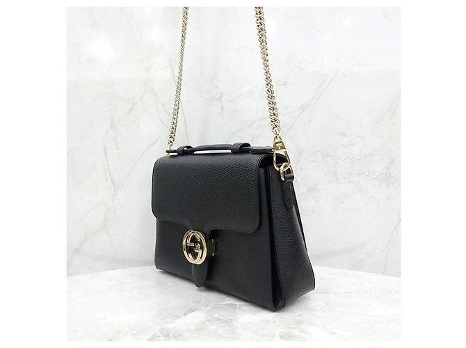 Gucci Bolsa de Ombro de Couro com Alça de Corrente e Alça de Mão Entrelaçada - vista 2
