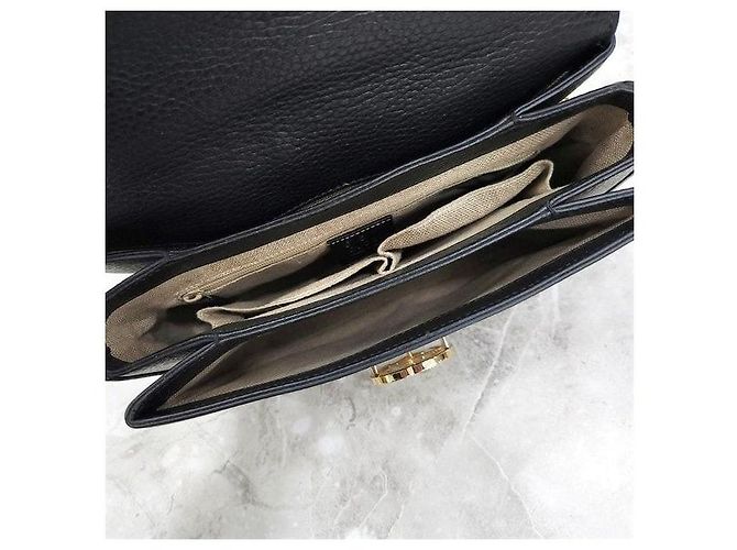 Gucci Bolsa de Ombro de Couro com Alça de Corrente e Alça de Mão Entrelaçada - vista 7