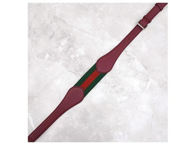 Gucci Borsa a tracolla grande in pelle Roso Ancora Red - vista 4