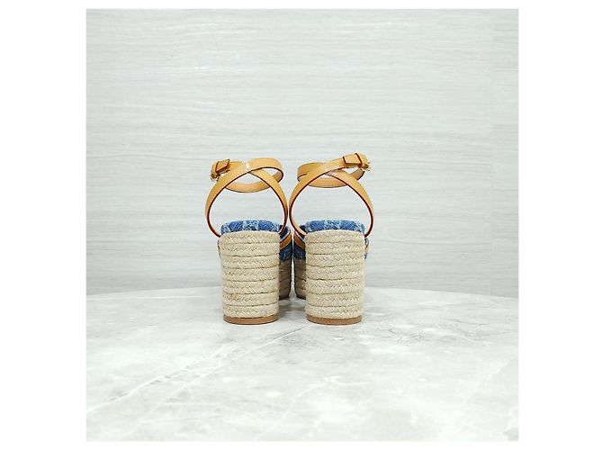 Louis Vuitton Sandali con zeppa Helios Denim Blue - vista 13