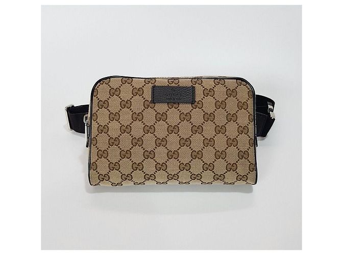 Borsa a tracolla Gucci in tela marrone - vista 2