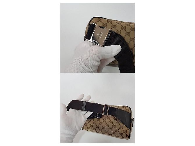Borsa a tracolla Gucci in tela marrone - vista 6
