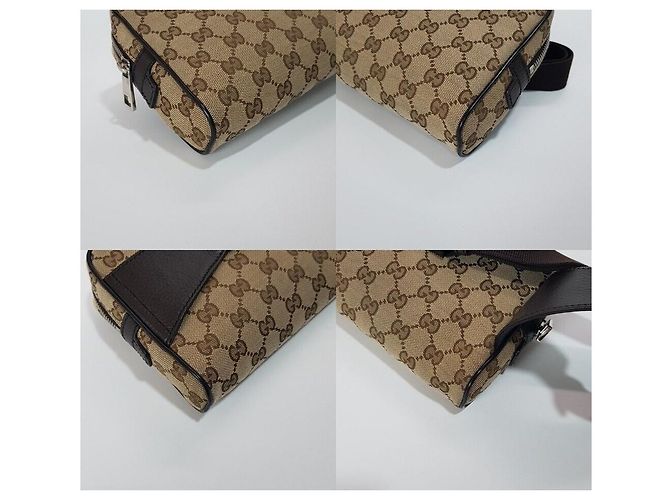 Borsa a tracolla Gucci in tela marrone - vista 8