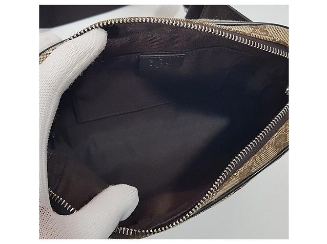 Borsa a tracolla Gucci in tela marrone - vista 9