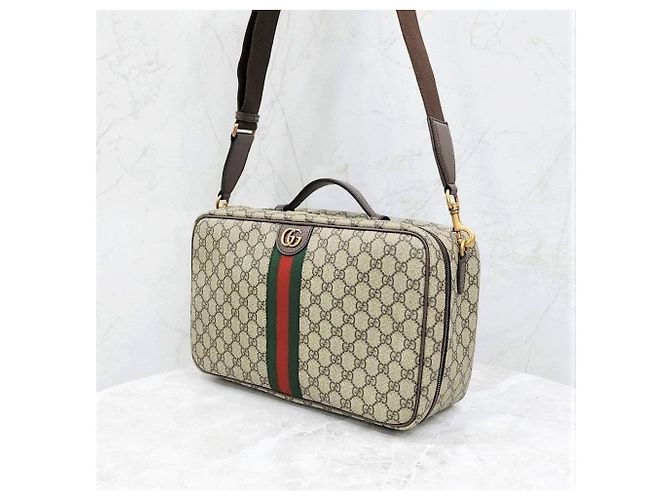 Gucci Borsa da viaggio Ophidia Canvas Stripe - vista 11