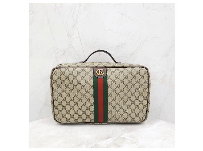 Gucci Borsa da viaggio Ophidia Canvas Stripe - vista 13