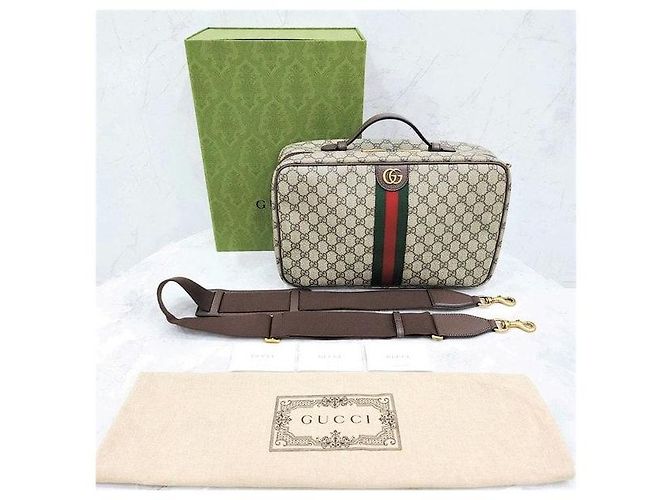 Gucci Borsa da viaggio Ophidia Canvas Stripe - vista 7