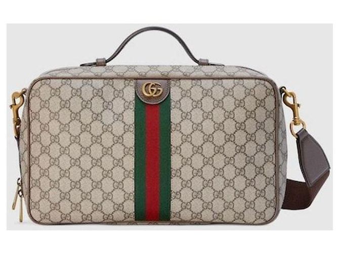 Gucci Borsa da viaggio Ophidia Canvas Stripe - vista 9
