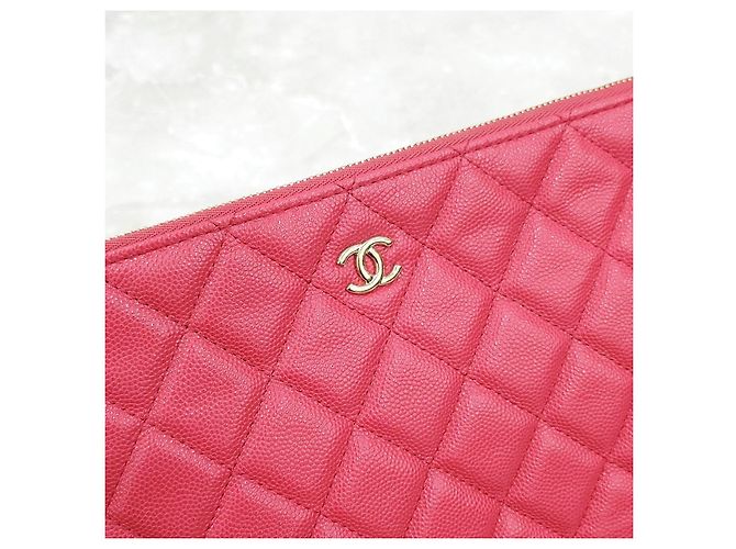 Chanel Pink Classic Caviar Clutch Medium Series - vista 11