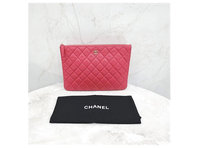 Chanel Pink Classic Caviar Clutch Medium Series - vista 14