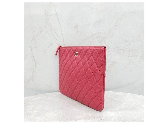 Chanel Pink Classic Caviar Clutch Medium Series - vista 2