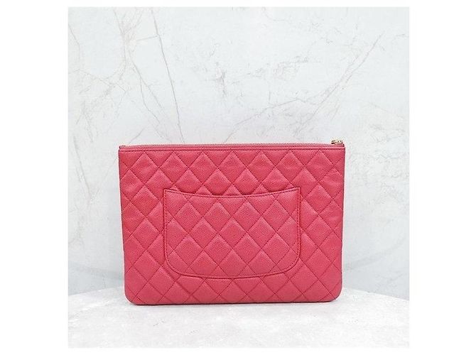 Chanel Pink Classic Caviar Clutch Medium Series - vista 3