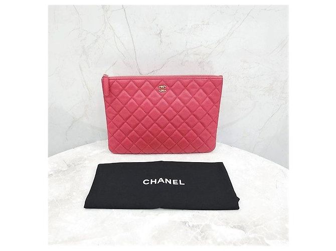 Chanel Pink Classic Caviar Clutch Medium Series - vista 7