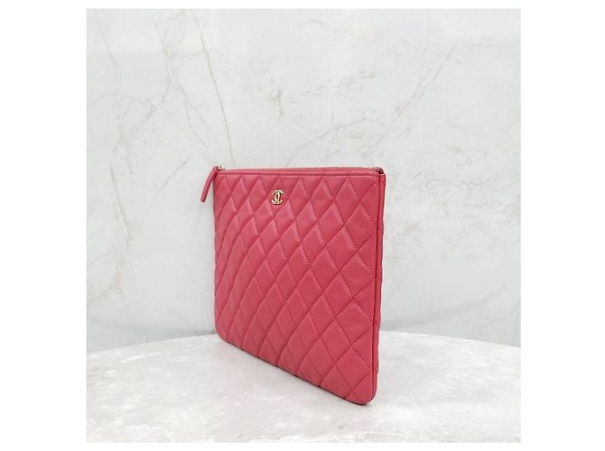 Chanel Pink Classic Caviar Clutch Medium Series - vista 9