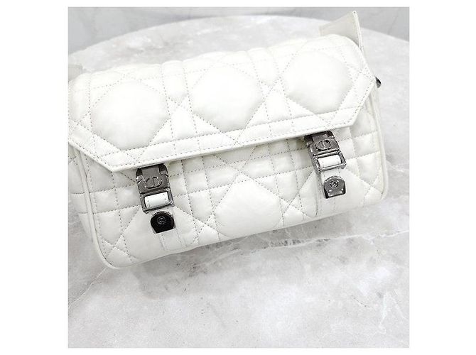Dior Borsa Camp Bag Macro Cannage in vitello bianco - vista 4