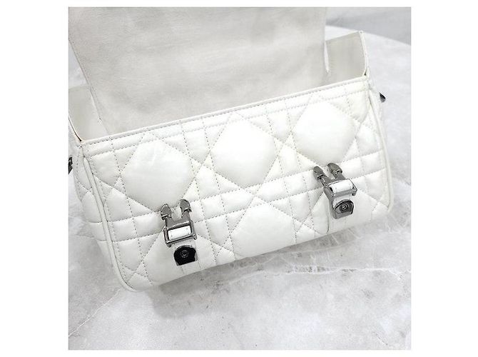 Dior Borsa Camp Bag Macro Cannage in vitello bianco - vista 5