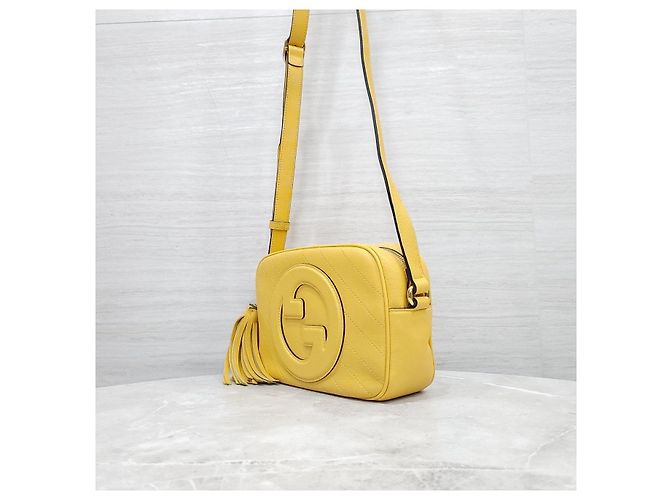 Gucci Borsa a mano e a tracolla piccola Blondie Gialla - vista 12