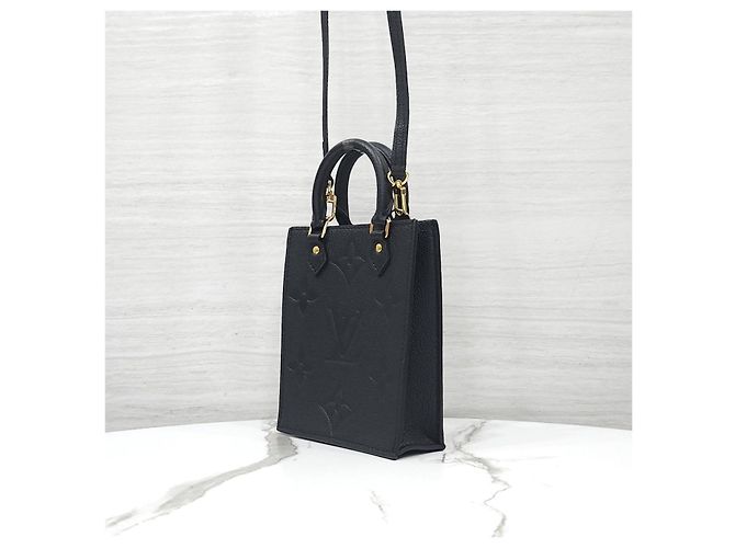 Louis Vuitton Monogram Empreinte Petit Sac Plat Tote Cross Black - vista 11