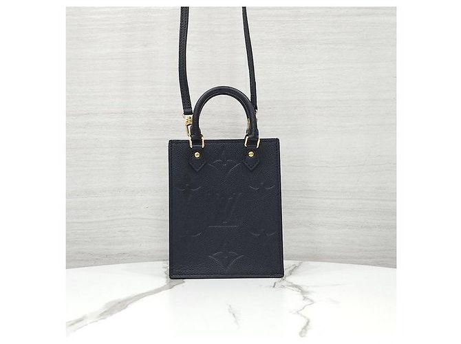 Louis Vuitton Monogram Empreinte Petit Sac Plat Tote Cross Black - vista 3