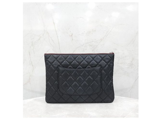 Chanel Classic Caviar New Medium Clutch Black Silver Series - vista 10