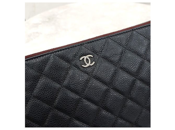 Chanel Classic Caviar New Medium Clutch Black Silver Series - vista 11