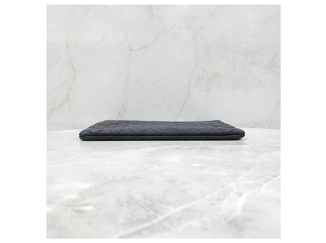 Chanel Classic Caviar New Medium Clutch Black Silver Series - vista 12