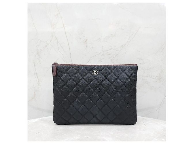 Chanel Classic Caviar New Medium Clutch Black Silver Series - vista 8