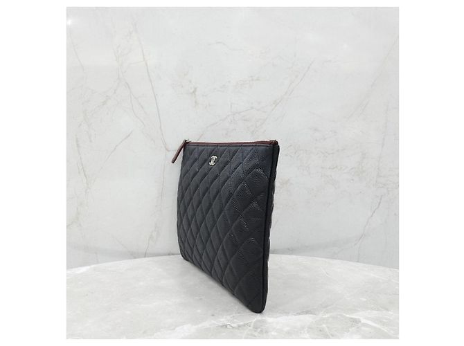 Chanel Classic Caviar New Medium Clutch Black Silver Series - vista 9