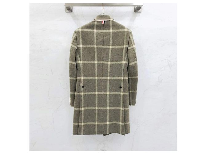 Thom Browne Check Pattern Single Chesterfield Wool Coat - view 2
