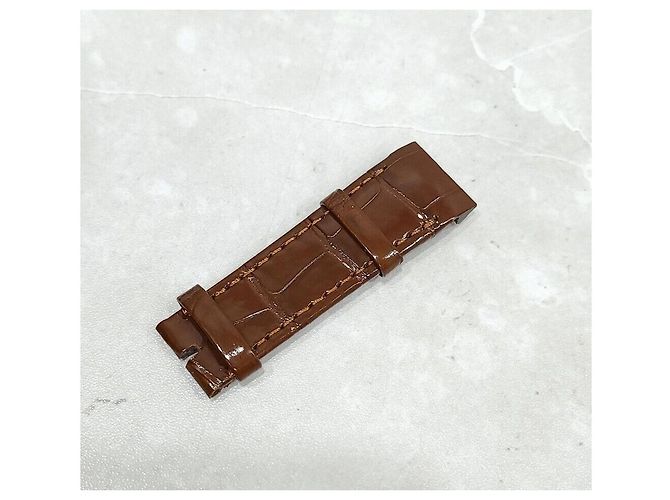 Gucci Correa de reloj de cocodrilo marrón - view 3