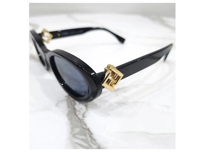 Fendi Gafas de sol de acetato negro Diamond - vista 5