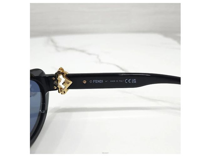 Fendi Gafas de sol de acetato negro Diamond - vista 6