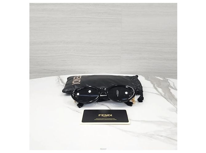 Fendi Gafas de sol de acetato negro Diamond - vista 9