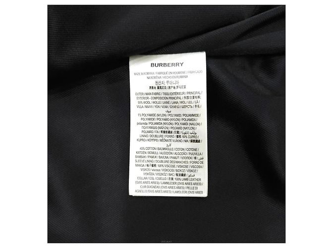 Burberry Pixel Check Wool Blend Leather Jacket - view 9