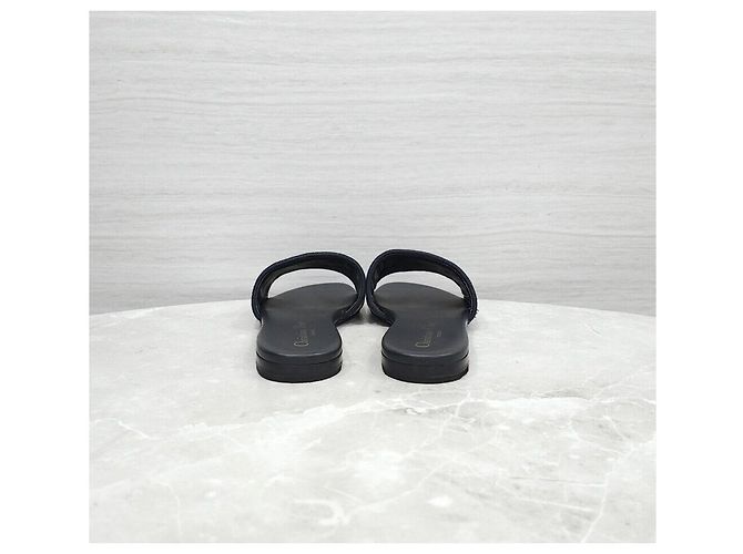 Dior Mules de algodão bordadas azul profundo - vista 4