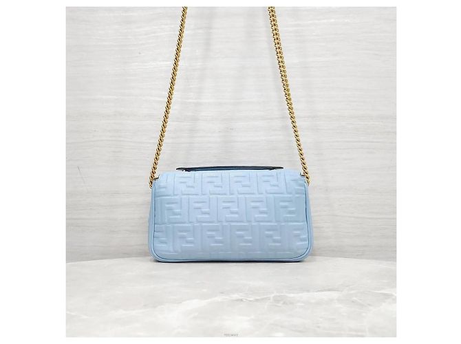 Fendi Borsa a spalla Baguette in pelle con catena - vista 3