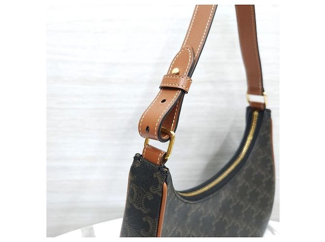 Céline Borsa Triope Canvas Ava Bag Tan - vista 5