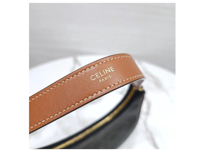 Céline Borsa Triope Canvas Ava Bag Tan - vista 6