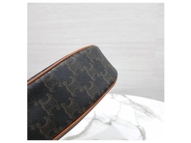 Céline Borsa Triope Canvas Ava Bag Tan - vista 7