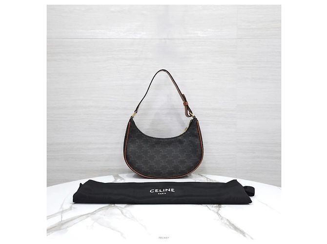 Céline Borsa Triope Canvas Ava Bag Tan - vista 9