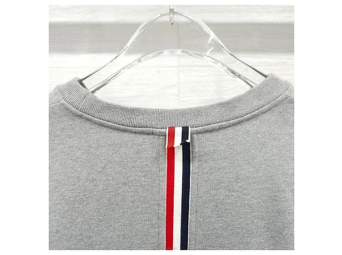 Thom Browne Gray Three-Stripe Sweatshirt - view 6