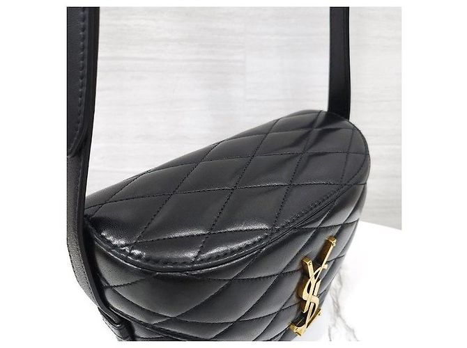 Autre Marque Bolsa Box de Pele de Cordeiro Acolchoada Preta e Dourada Bolsa de Ombro - vista 5